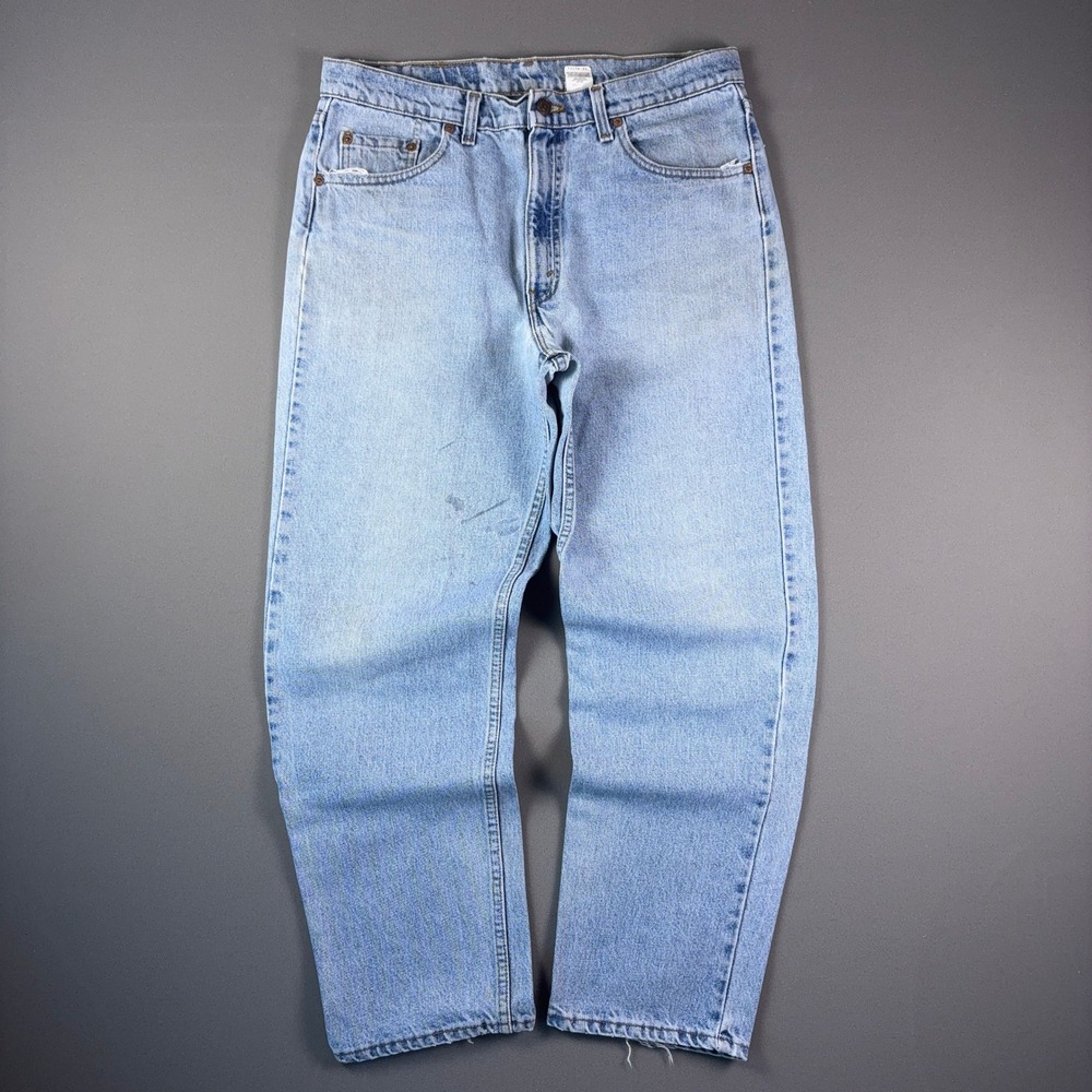 Vintage 90s Levis 550 Relaxed Fit Tapered Leg Jeans Light Wash USA Made 36x30